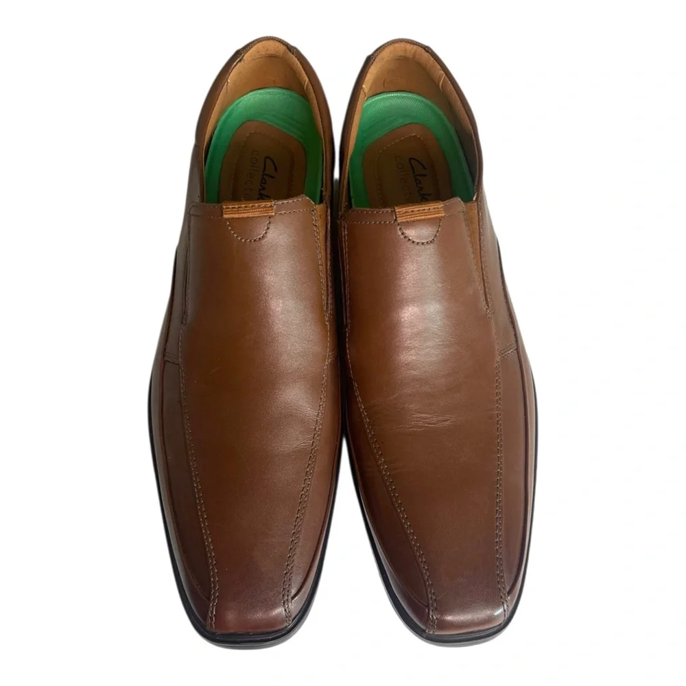 Clarks Men's Clarkslite Ave Brown Leather Loafers Slip-on Dress Shoe Size 11.5 M